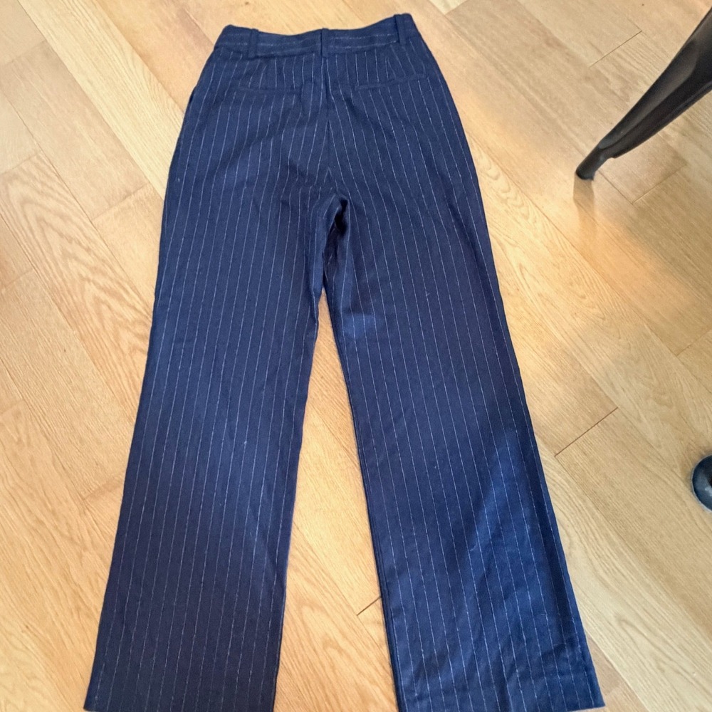 FAVORITE DAUGHTER The Favorite Pants in Navy Blue with White Pinstripes Size 10 - Picture 5 of 12